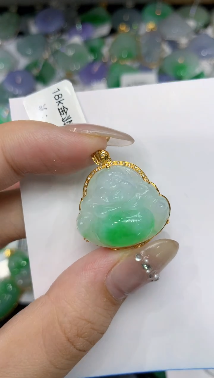 【闪购商品】翡翠颈饰18K金镶嵌222222222