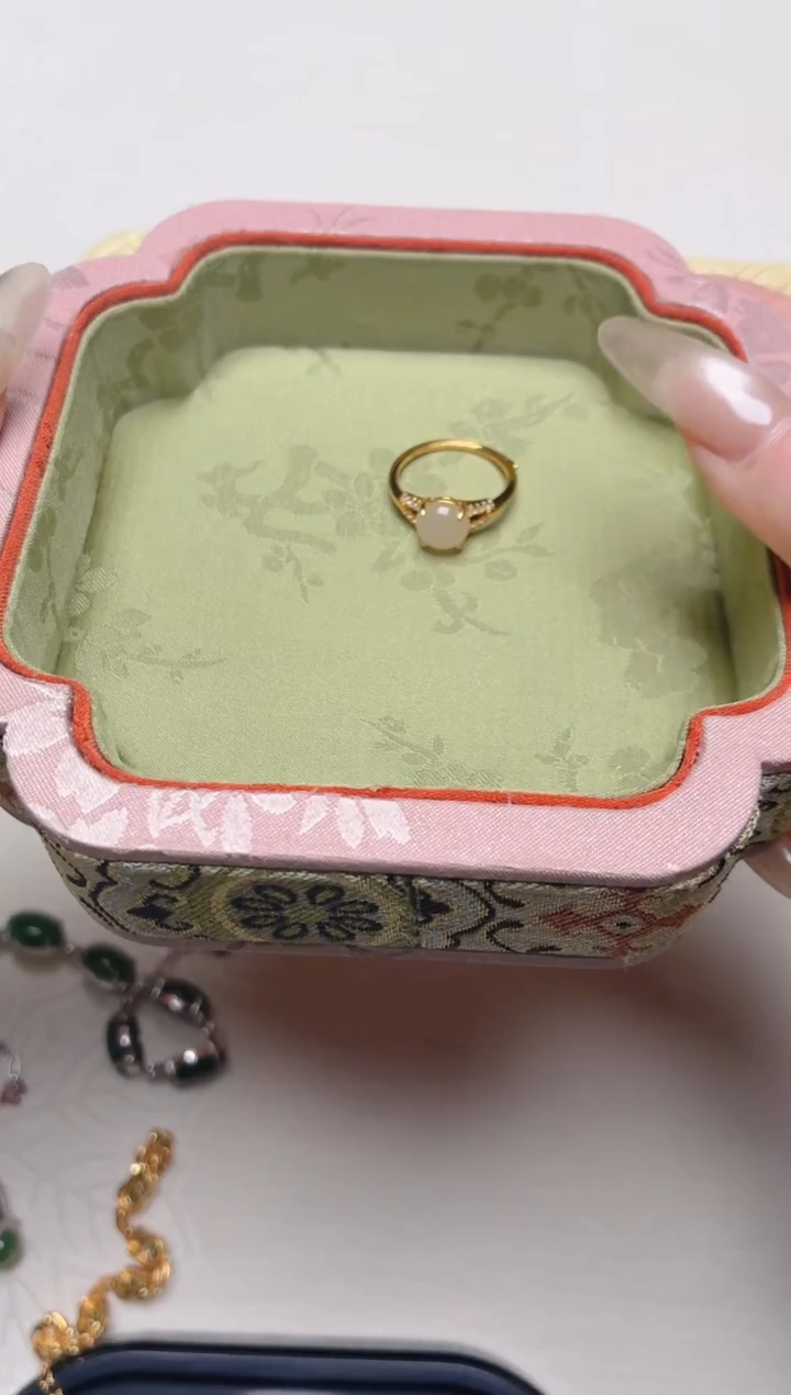 银S925镶嵌和田玉珠宝半成品9