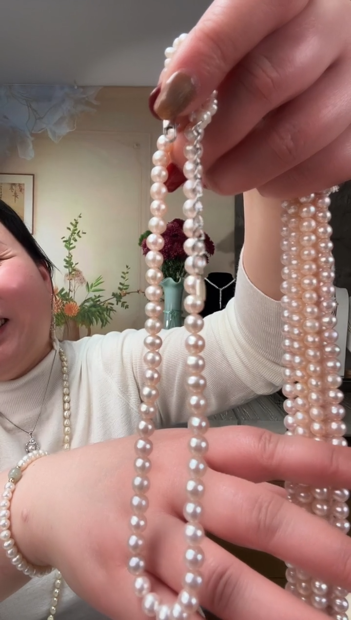 【闪购商品】淡水珍珠颈饰未镶嵌淡水粉珍珠45+6