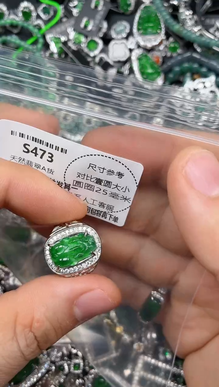 颈饰未镶嵌翡翠S473戒指