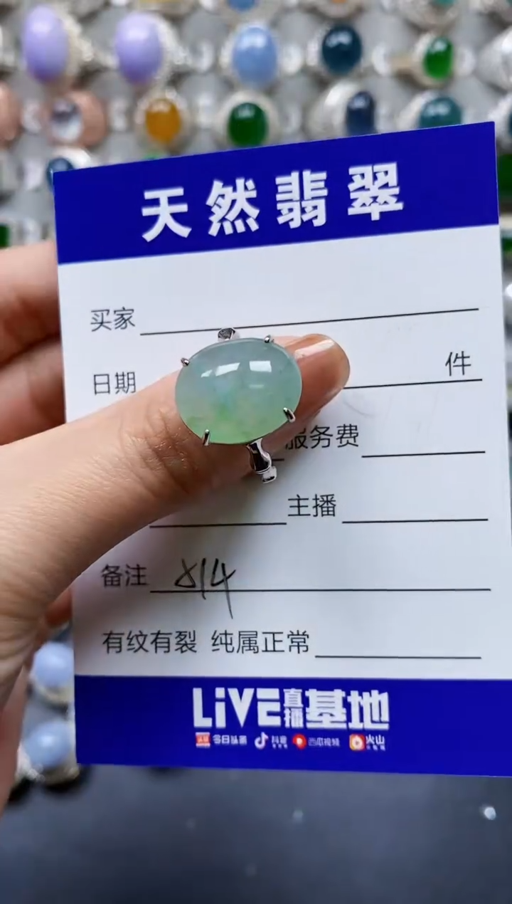【闪购商品】翡翠戒指银S925镶嵌0514