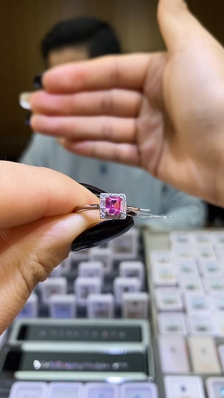 银S925镶嵌戒指尖晶石天然尖晶石