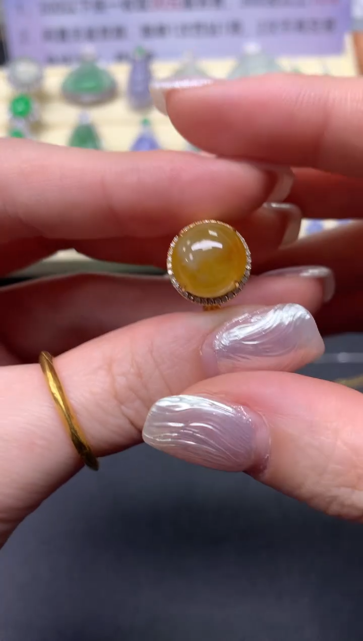 【闪购商品】翡翠戒指18K金镶嵌戒指|2980+298