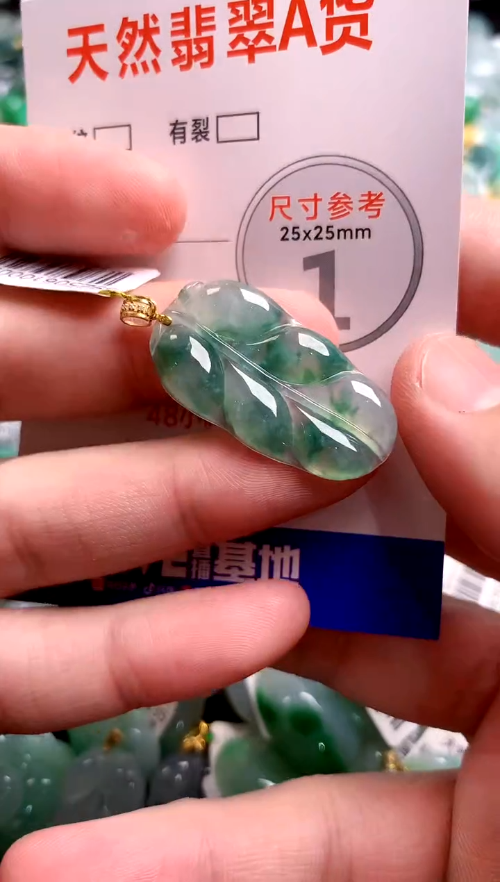 翡翠18K金镶嵌颈饰0851978687