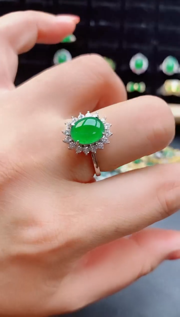 【闪购商品】翡翠戒指银S925镶嵌1212