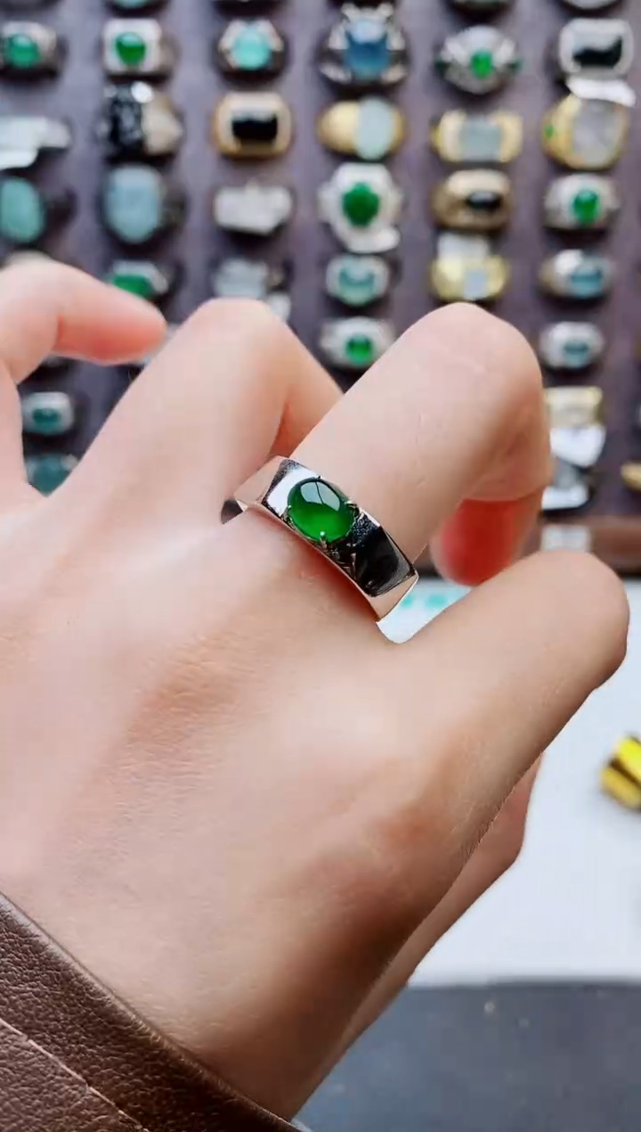 未镶嵌戒指翡翠天然翡翠男戒