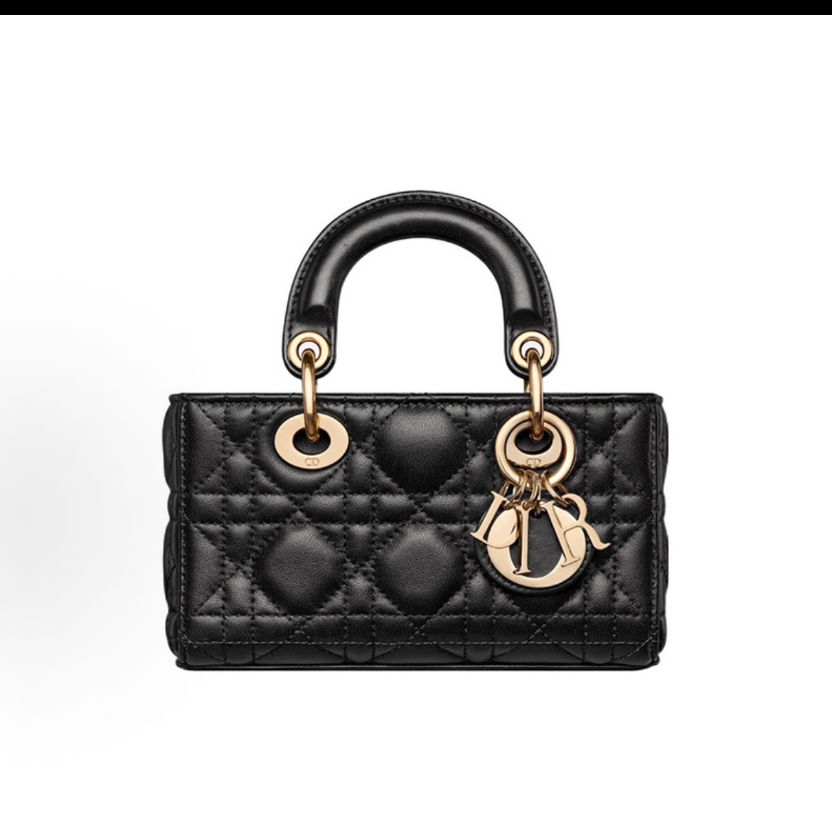99新 DIOR/迪奥 壹所奢品/Dior横版戴妃小号 羊皮 黑金/XZ/代卖