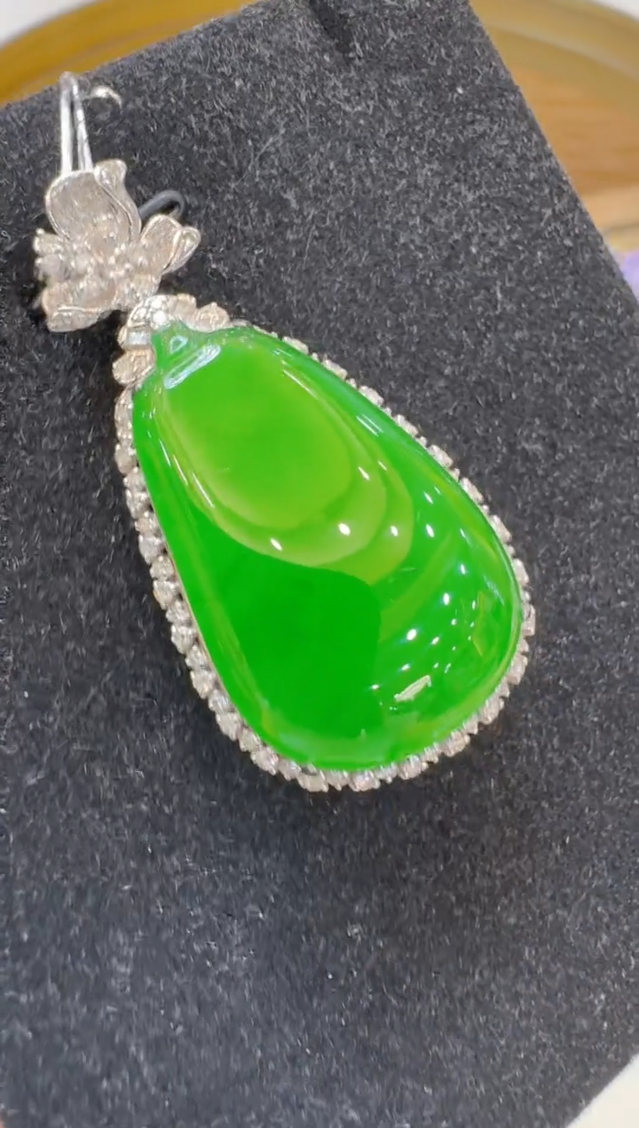 翡翠18K金镶嵌吊坠(不含链)多样性团购发一件