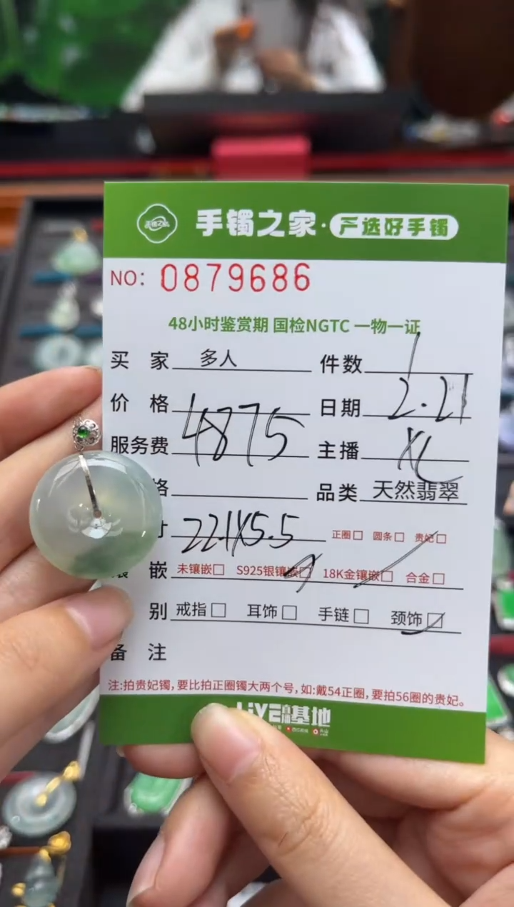 【闪购商品】翡翠颈饰银S925镶嵌多人