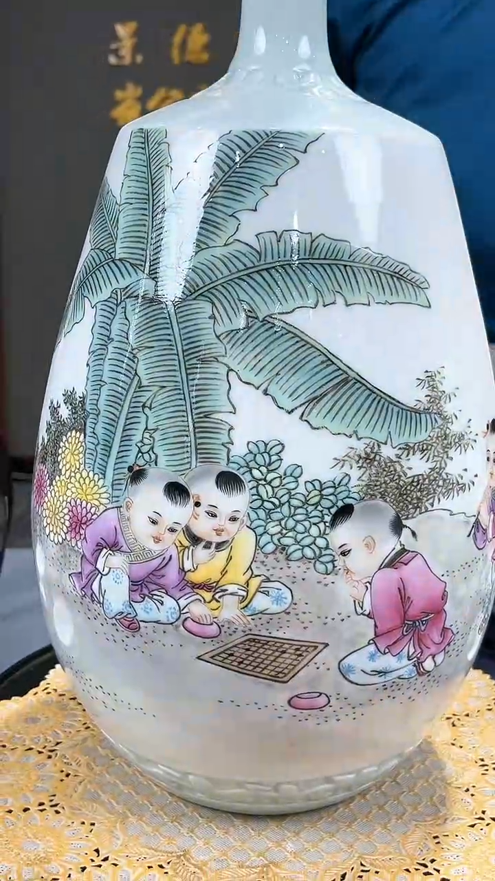 【闪购商品】官窑瓷画院073官窑瓷画院童子赏瓶