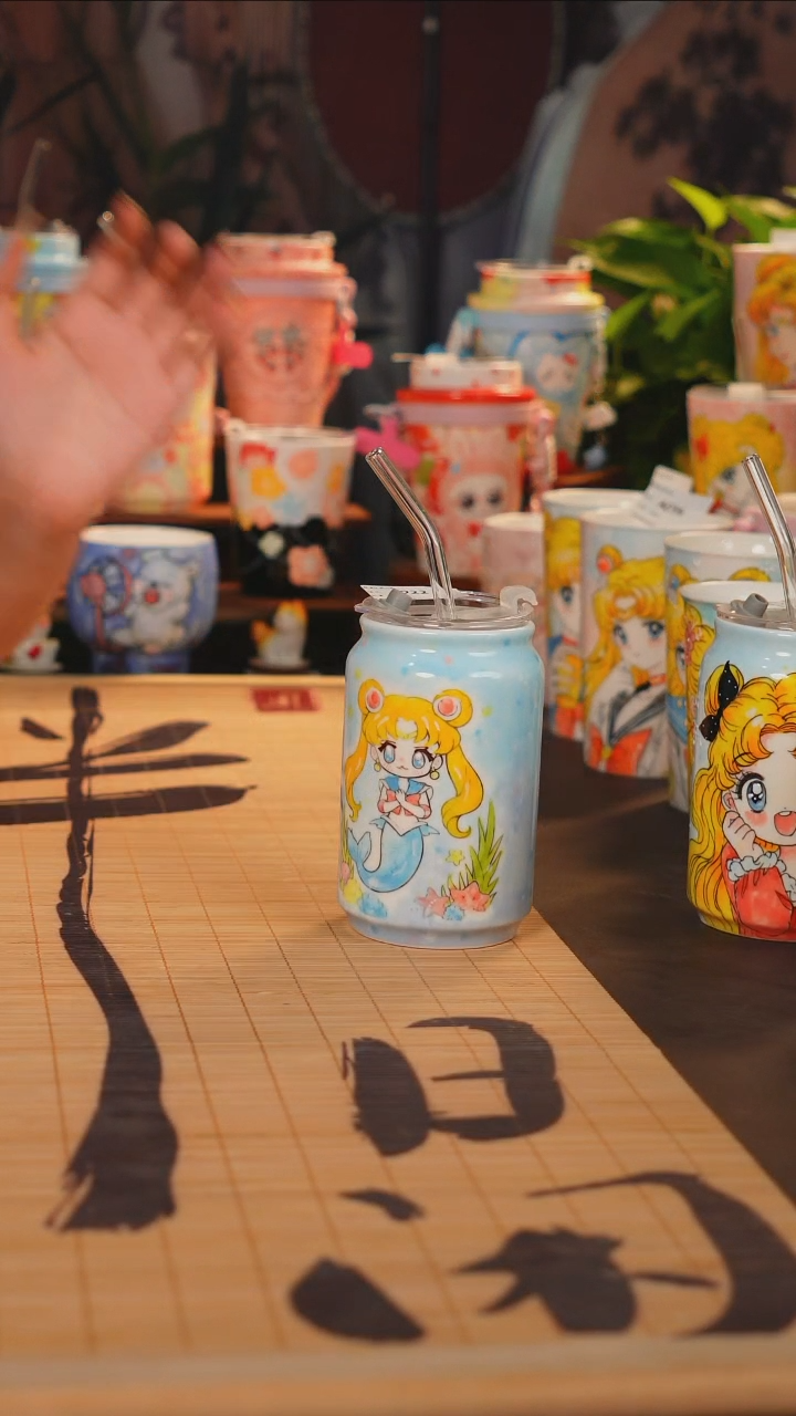 美人鱼系列全手工手绘吸管杯