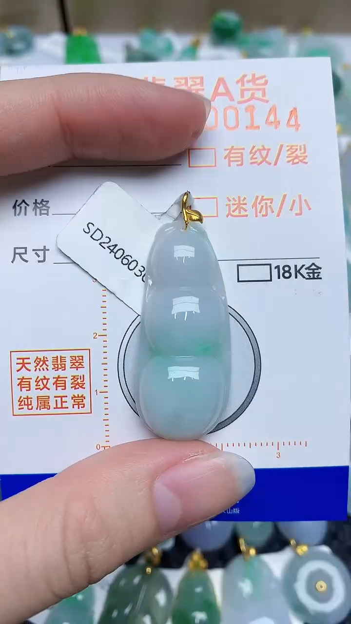 【闪购商品】翡翠颈饰18K金镶嵌54345345