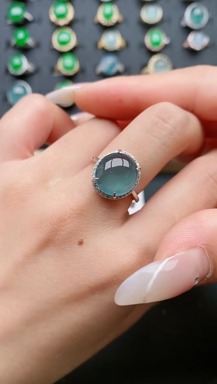 【闪购商品】翡翠戒指银S925镶嵌1111111
