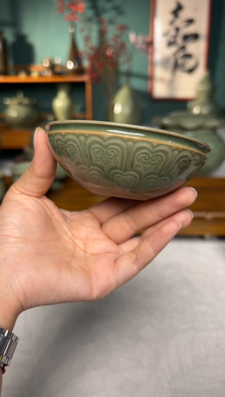 其他纯手工宝相花毗卢钵微瑕失圆1只特价