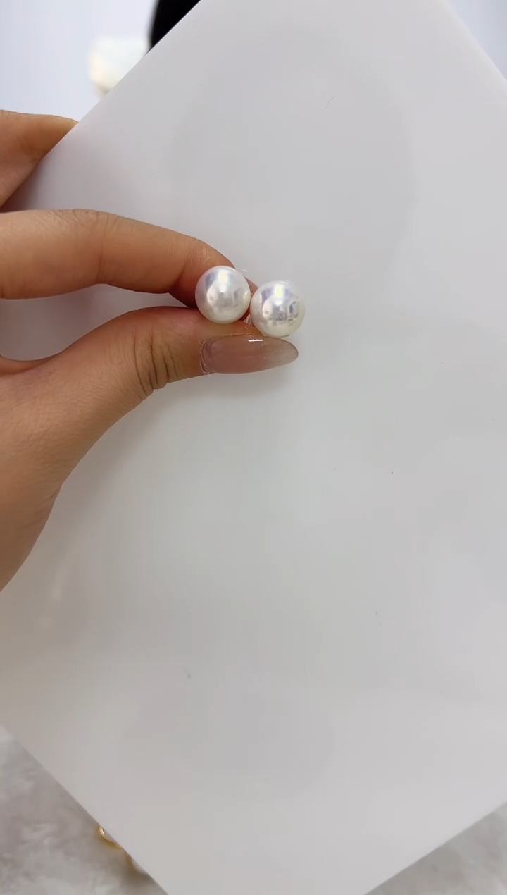 【闪购商品】淡水珍珠DA18K金镶嵌耳钉 11 SS169