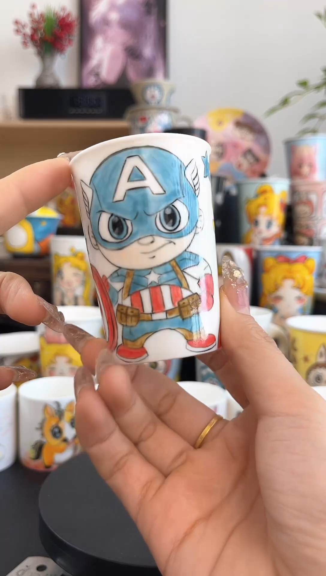 【闪购商品】摆件手工手绘陶瓷小杯杯