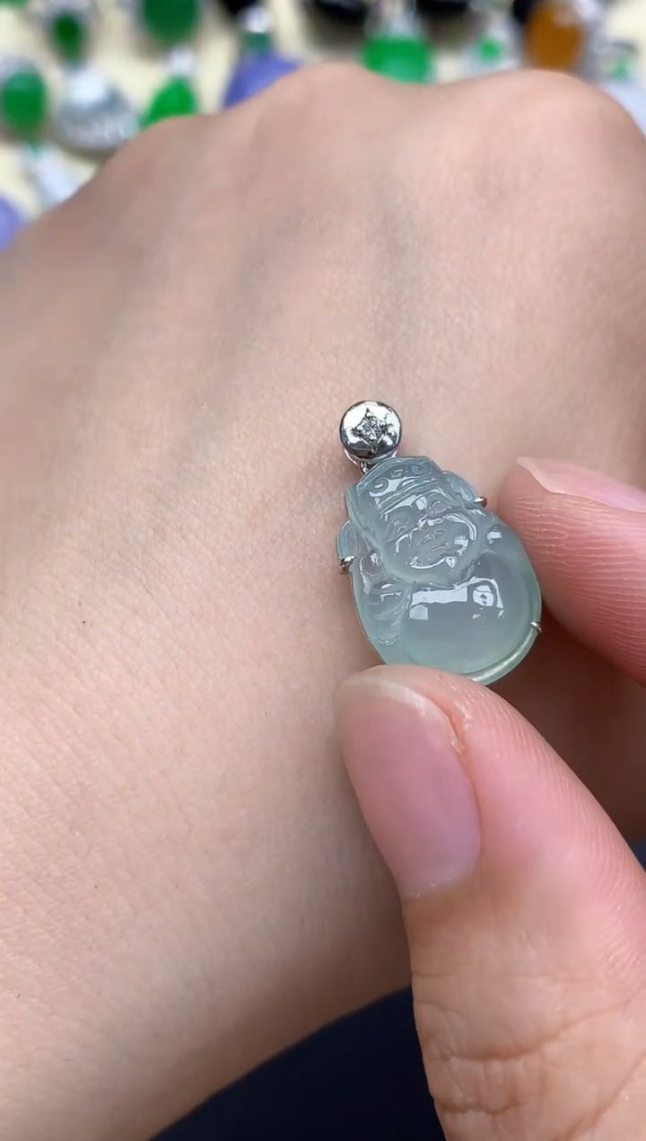 颈饰18K金镶嵌翡翠207-中国好珍宝