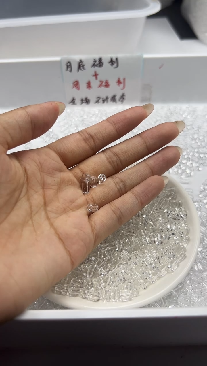 颈饰未镶嵌水晶w2887白水晶小桶珠6*4mm*20颗