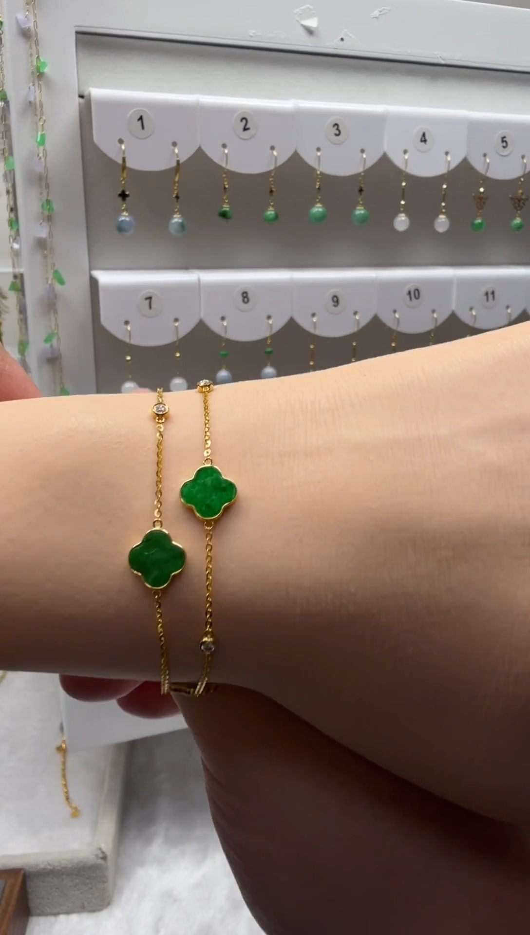 18K金镶嵌手链翡翠缅甸天然翡翠a货