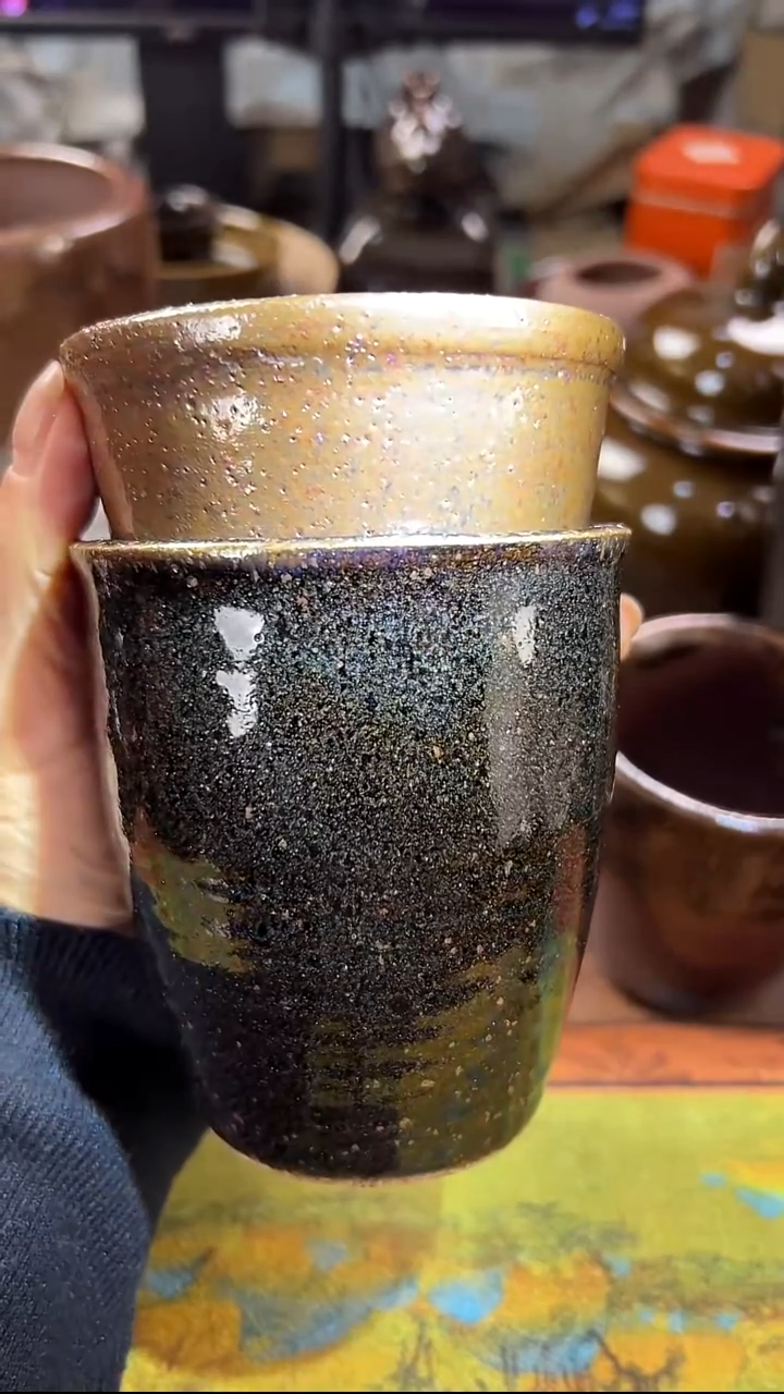 食*行原矿釉瓮杯煤窑烧制