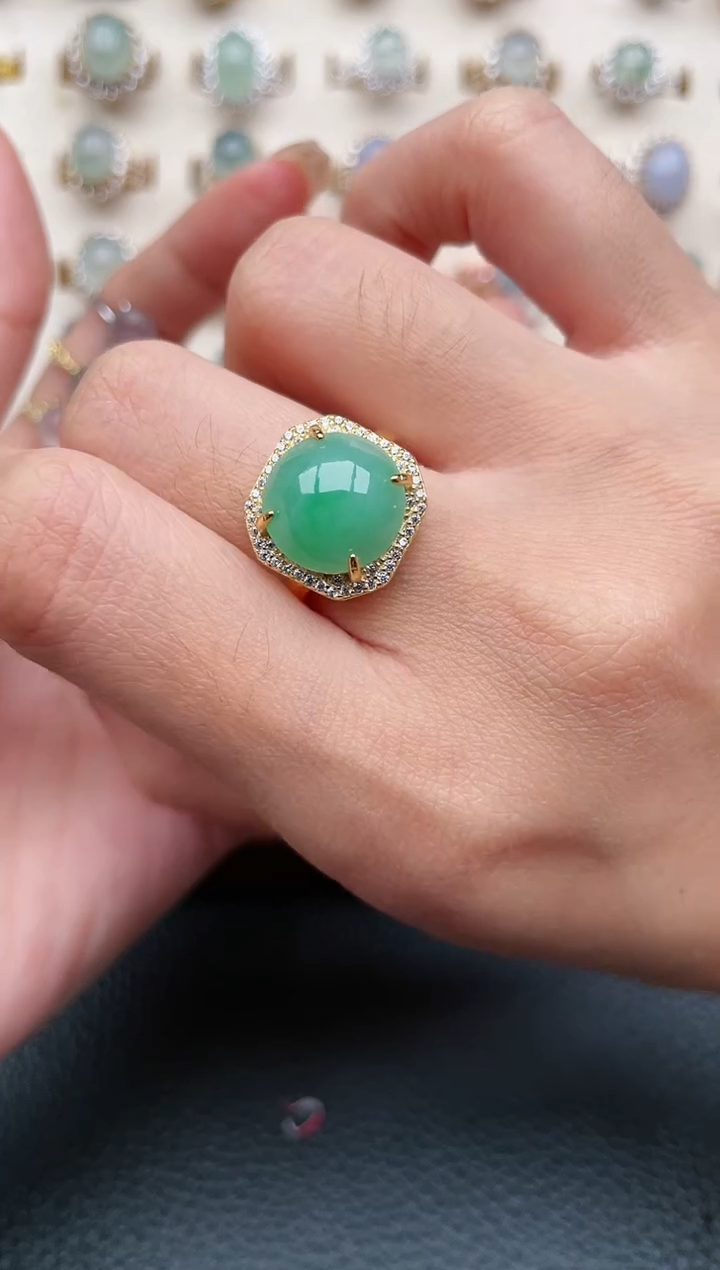 【闪购商品】翡翠戒指银S925镶嵌1111