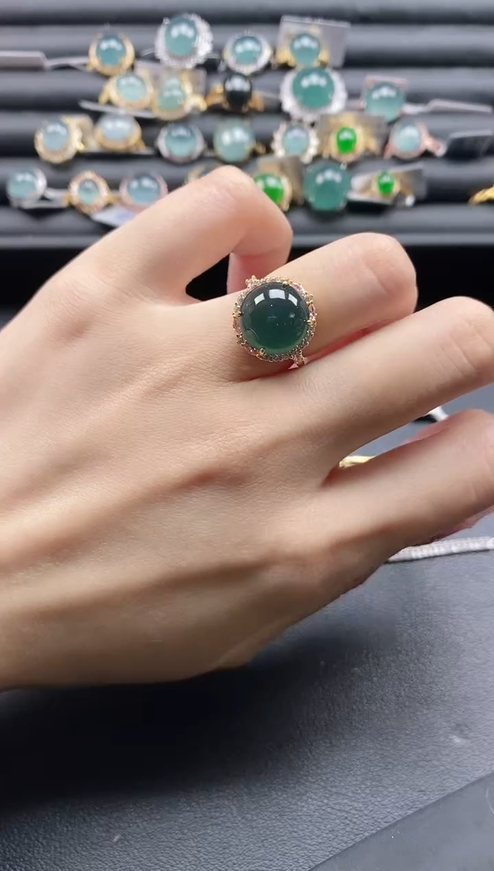 【闪购商品】翡翠戒指银S925镶嵌1111