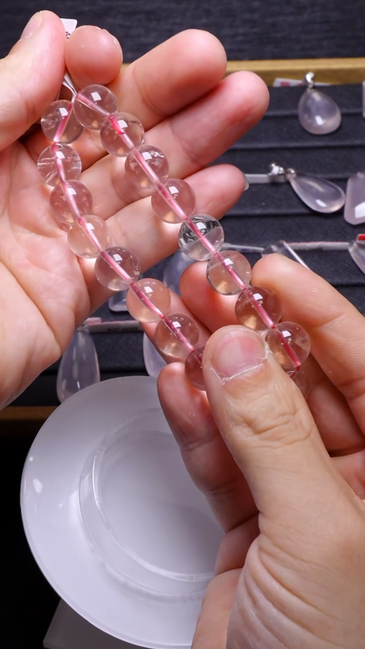 【闪购商品】水晶单圈未镶嵌Q016星光粉晶单圈11mm