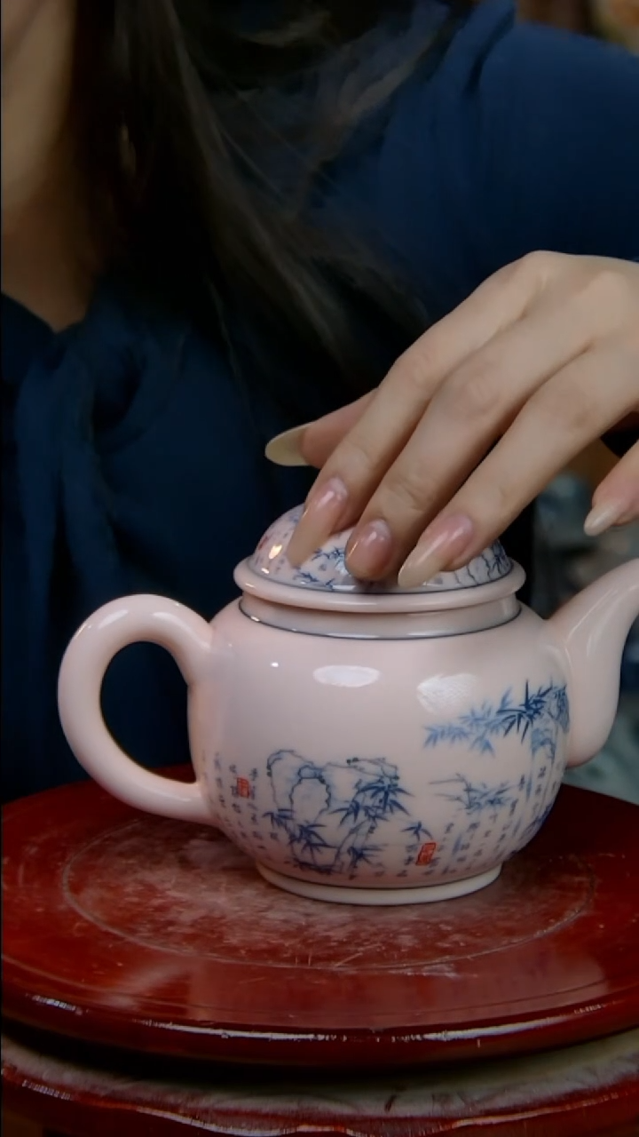 摆件陶稀土竹子壶