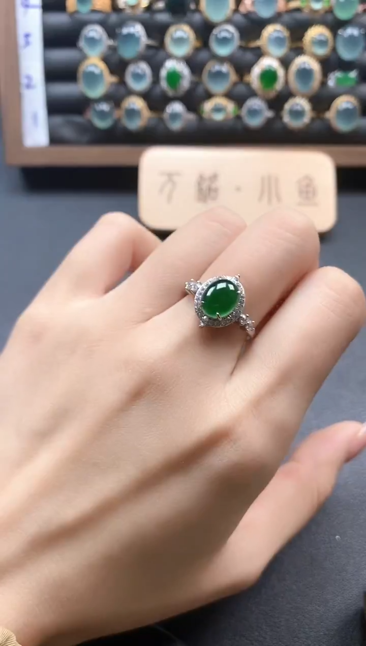 银S925镶嵌戒指翡翠51151