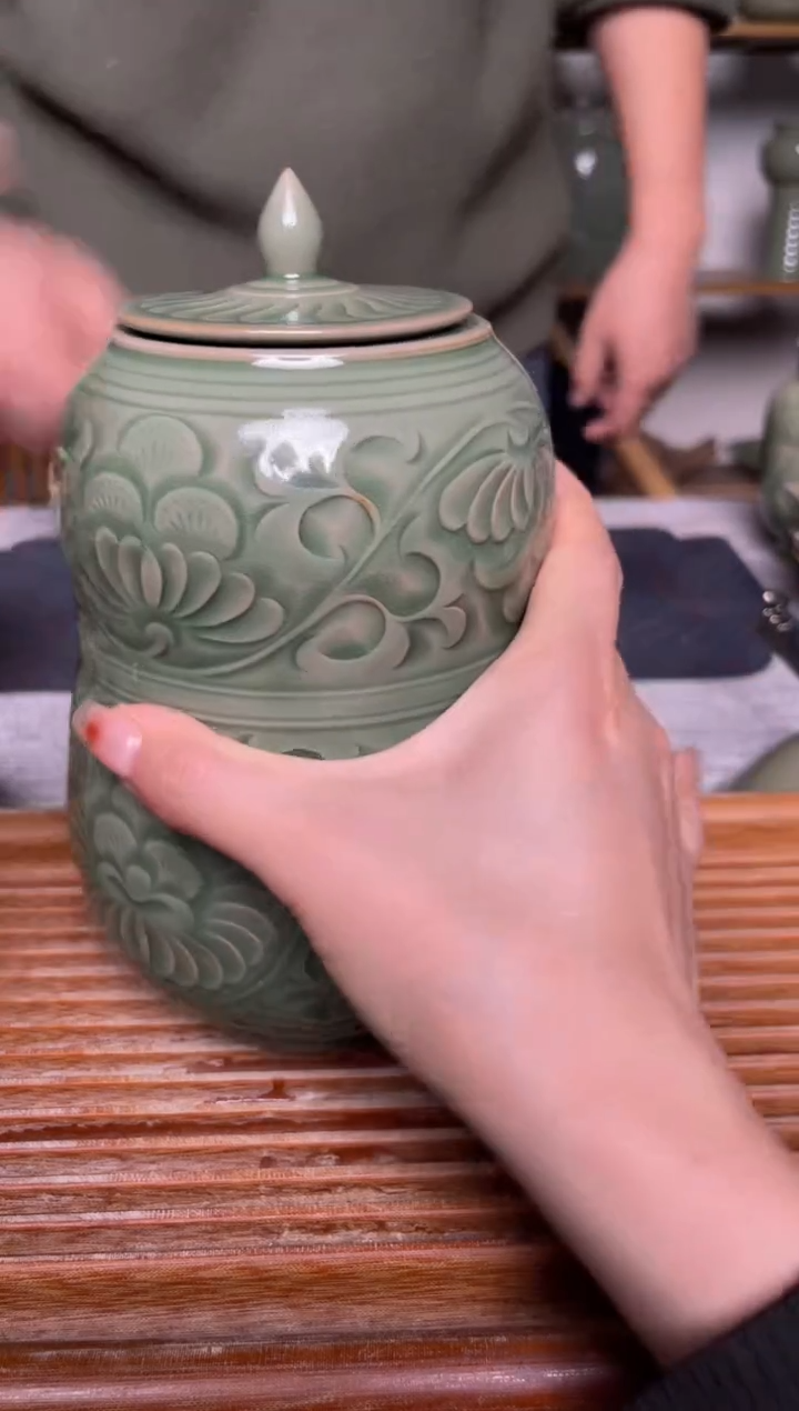 【闪购商品】其他311纯手工秘色葫芦茶叶罐