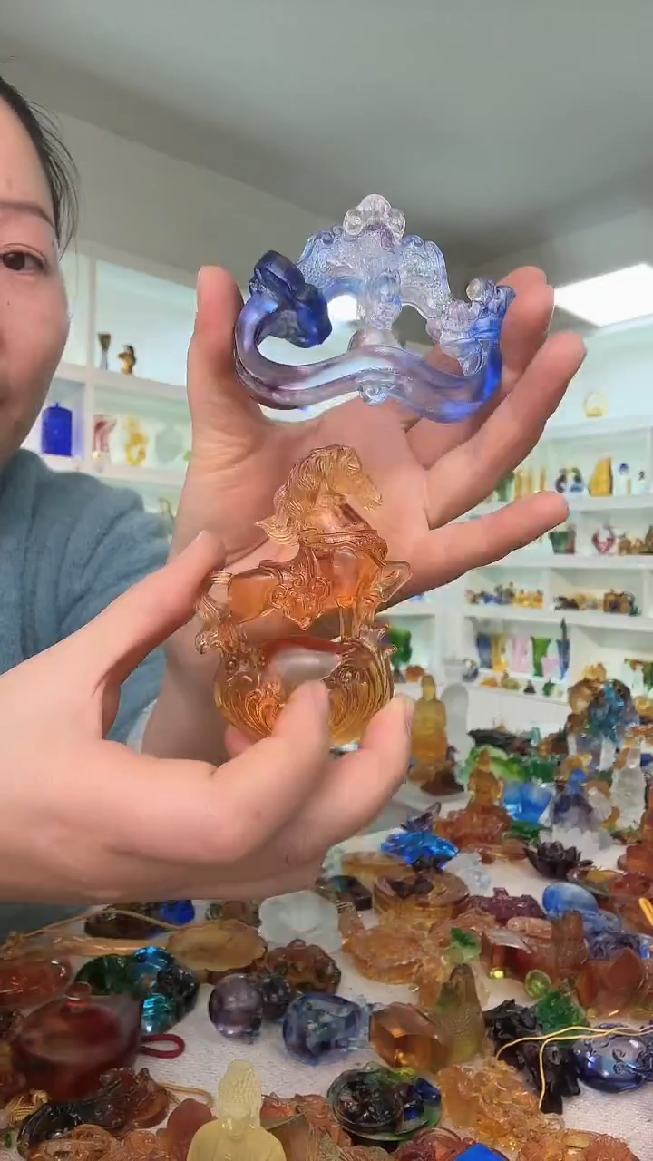 手工艺品琉璃如意+元宝马