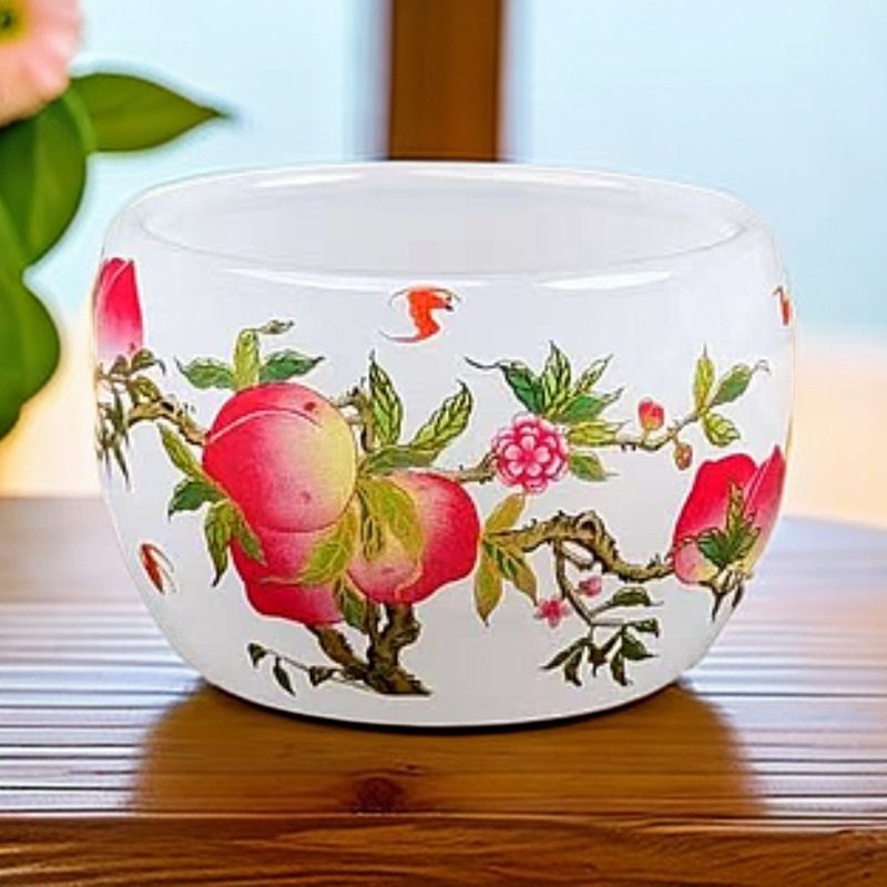 变色九桃五福琉璃主人杯 A214