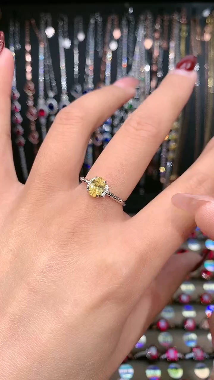 【闪购商品】水晶戒指银S925镶嵌5.7银色