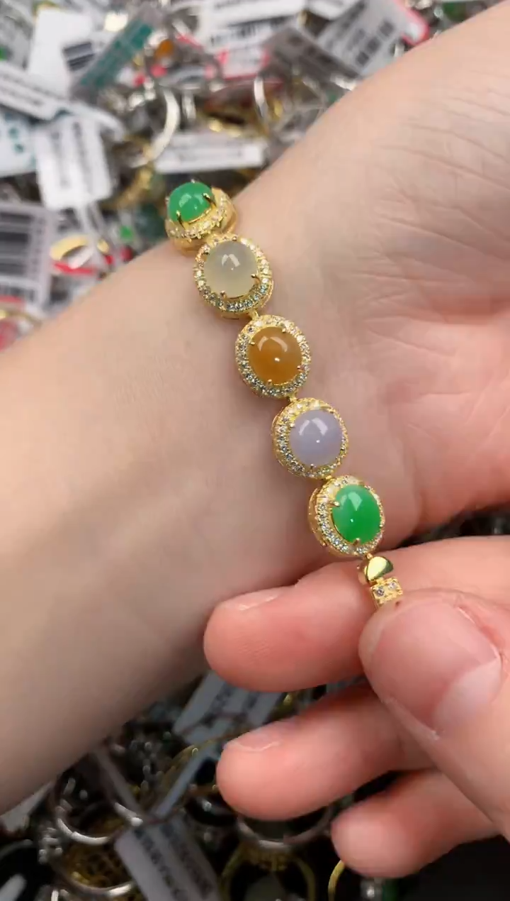 银S925镶嵌戒指翡翠222---7