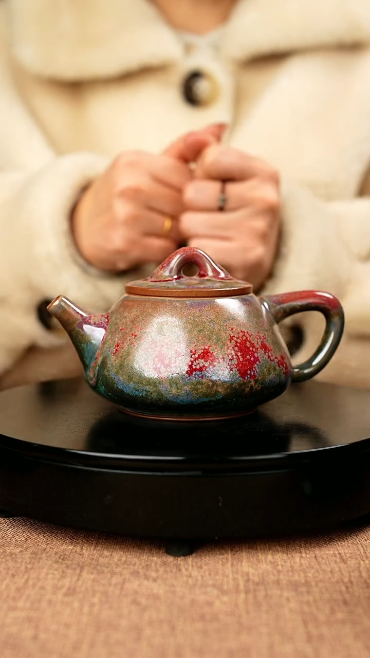 【闪购商品】266#省工一级品原矿钧瓷炉钧釉石瓢壶