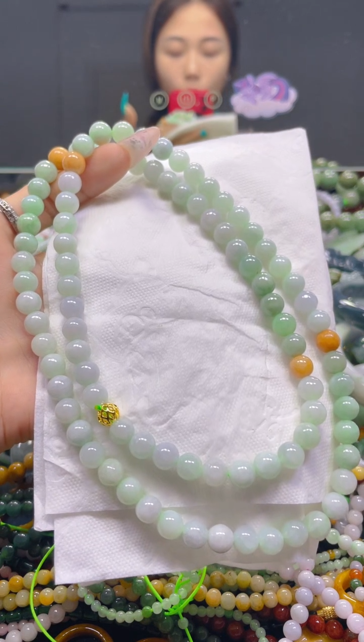 颈饰未镶嵌翡翠7MM/L/翡翠A货，一件也是批发价