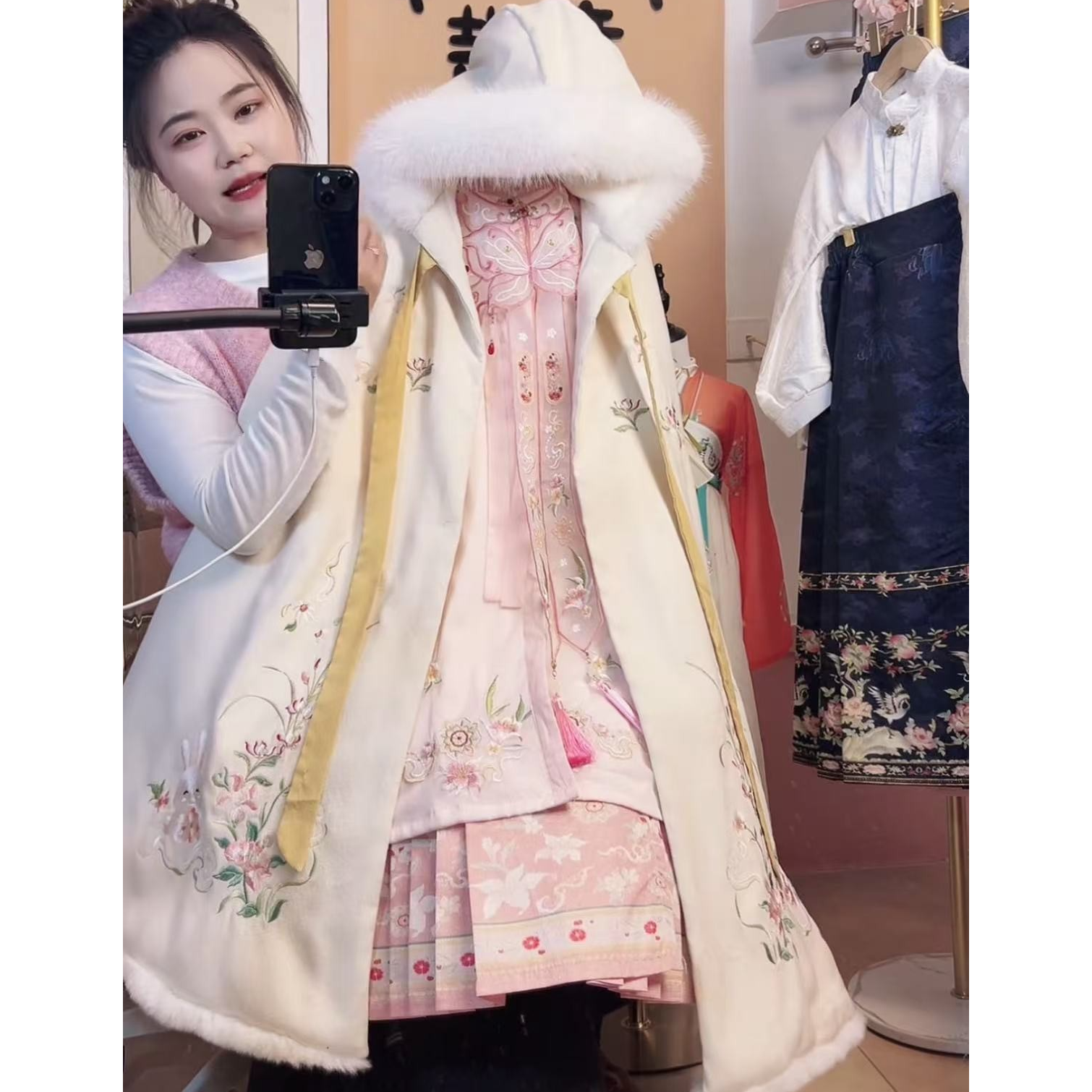 新款秋冬儿童明制汉服儿童汉服拜年服女童汉服马面 公主裙年服