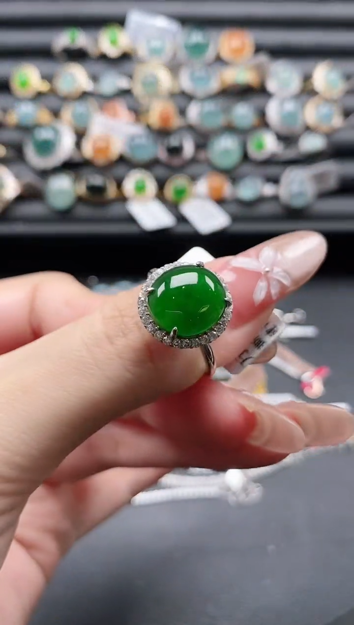 【闪购商品】翡翠戒指银S925镶嵌1111