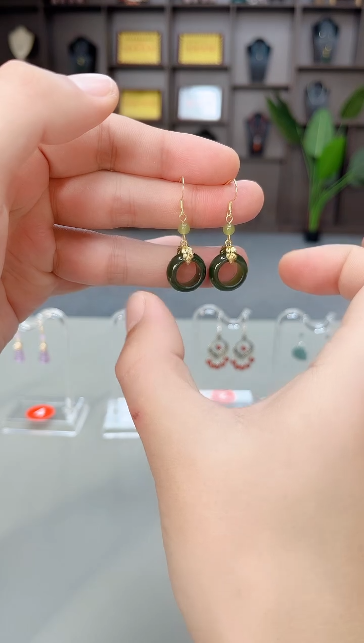 未镶嵌和田玉（青玉）耳饰Z03