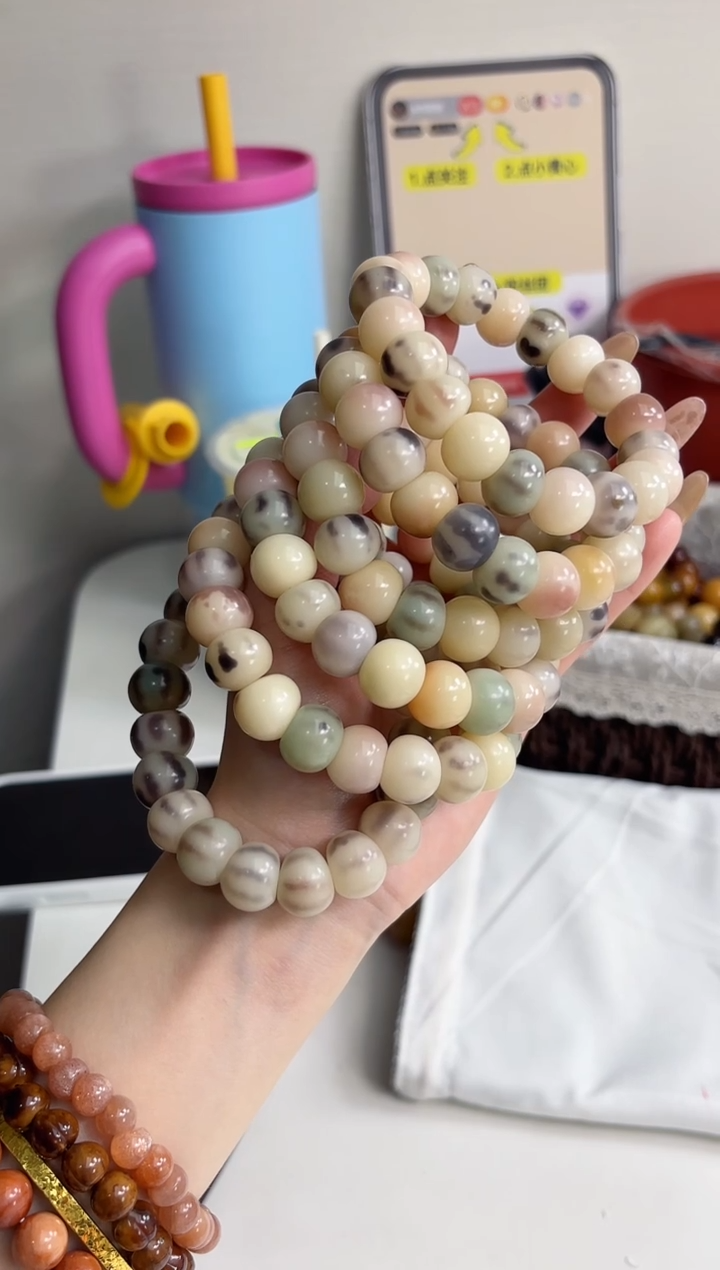 手串菩提根/象牙果沐k58紫美人泡泡糖玉化蒜瓣14mm手串随机