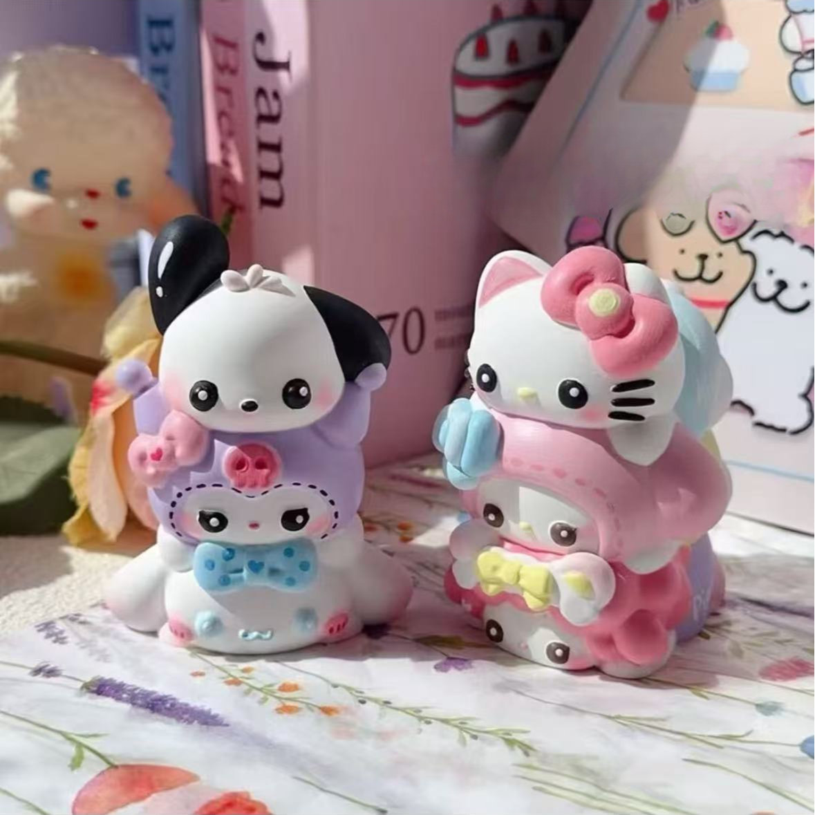 爆款三丽毆趴趴叠叠香薰石膏娃娃绘画涂鸦玩具儿童情侣家庭摆件