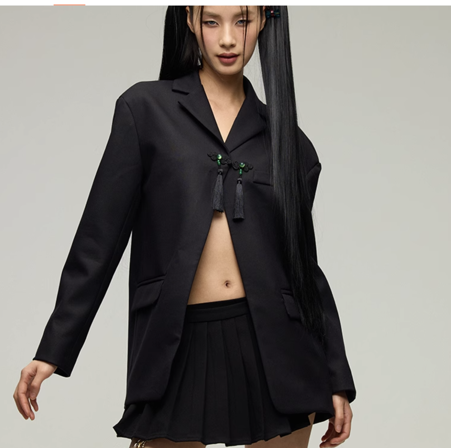 0517独立设计中式流苏盘扣凹造型西装外套