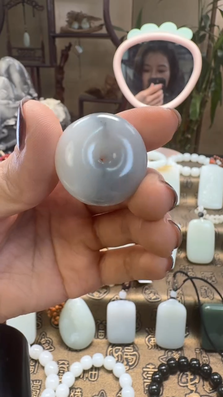 颈饰未镶嵌和田玉青花平安扣