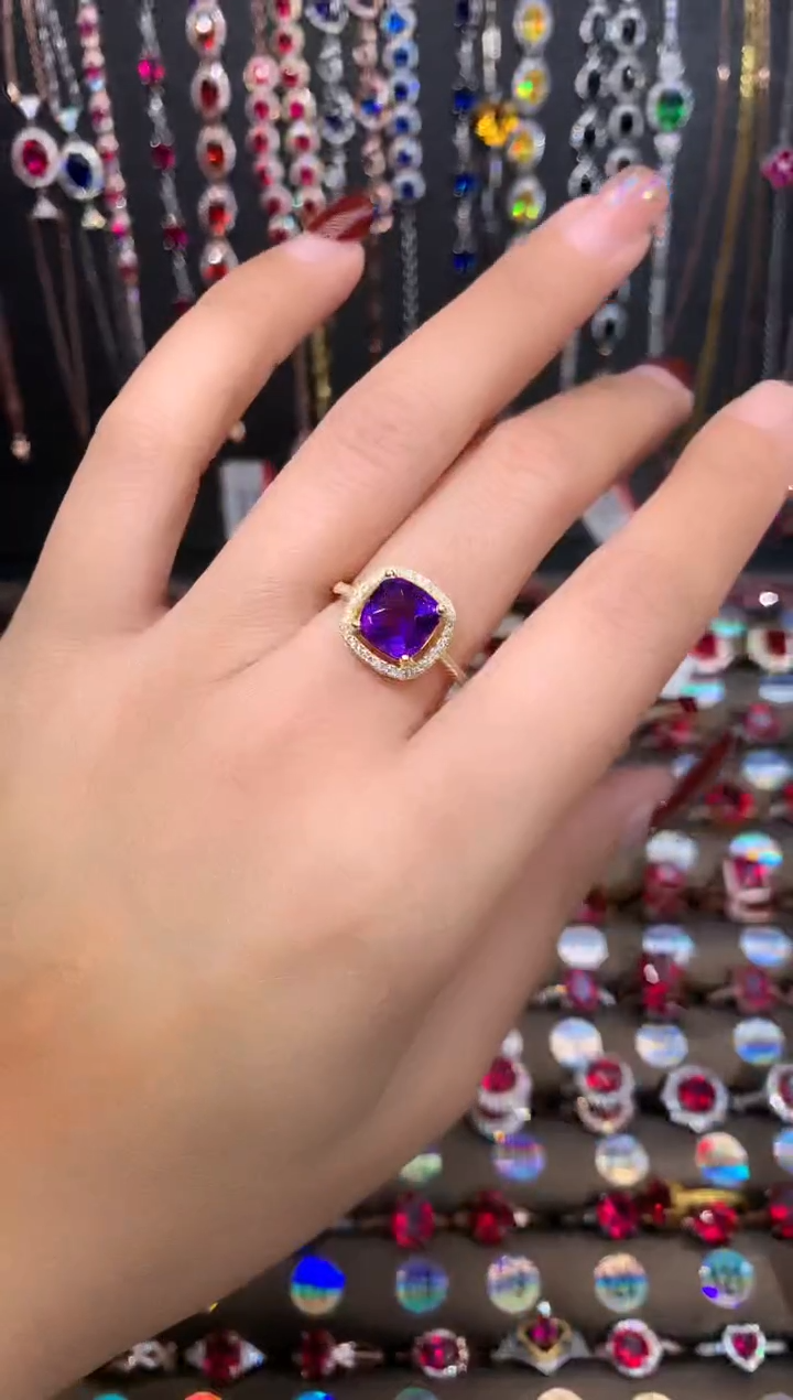 【闪购商品】水晶戒指银S925镶嵌金色