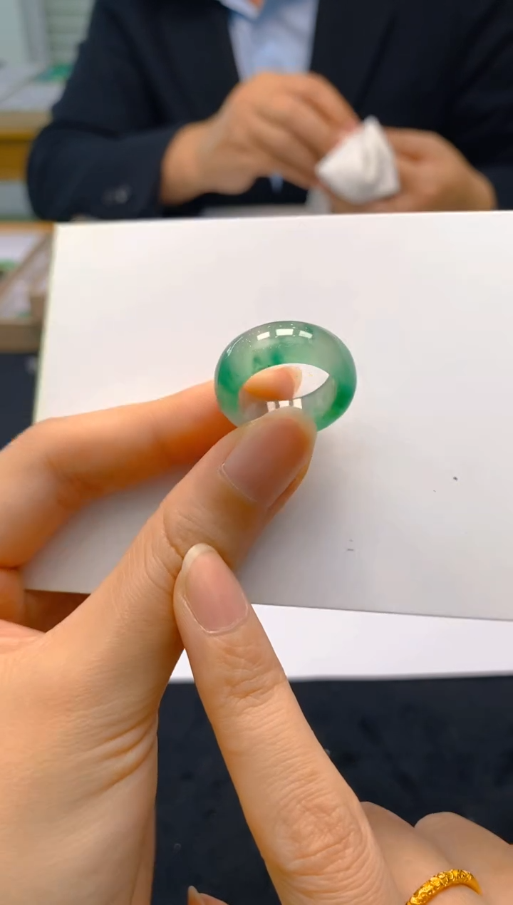 【闪购商品】石英质玉戒指未镶嵌冰美人非洲翠141