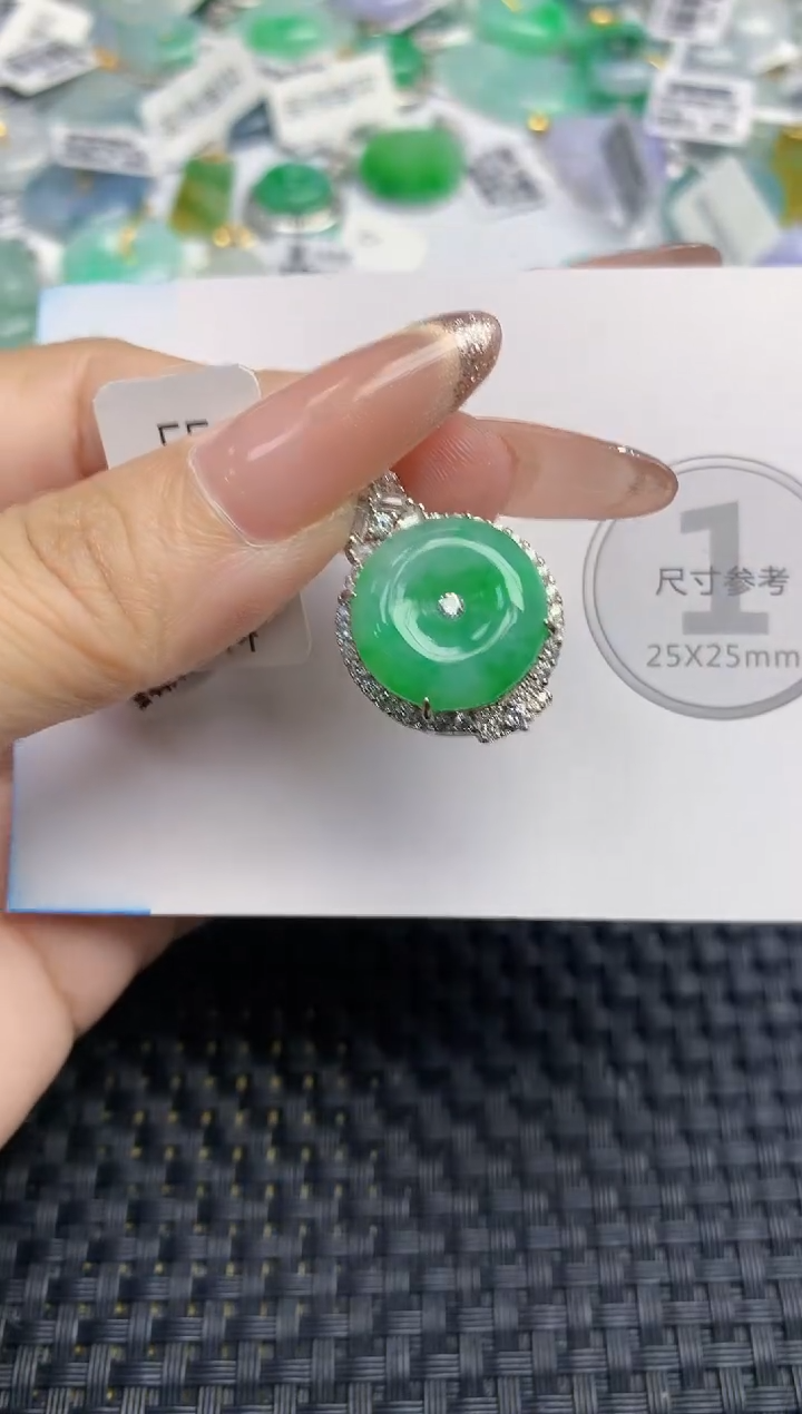 颈饰未镶嵌翡翠木*月天然缅甸A货翡翠百元以上9元证书费自理