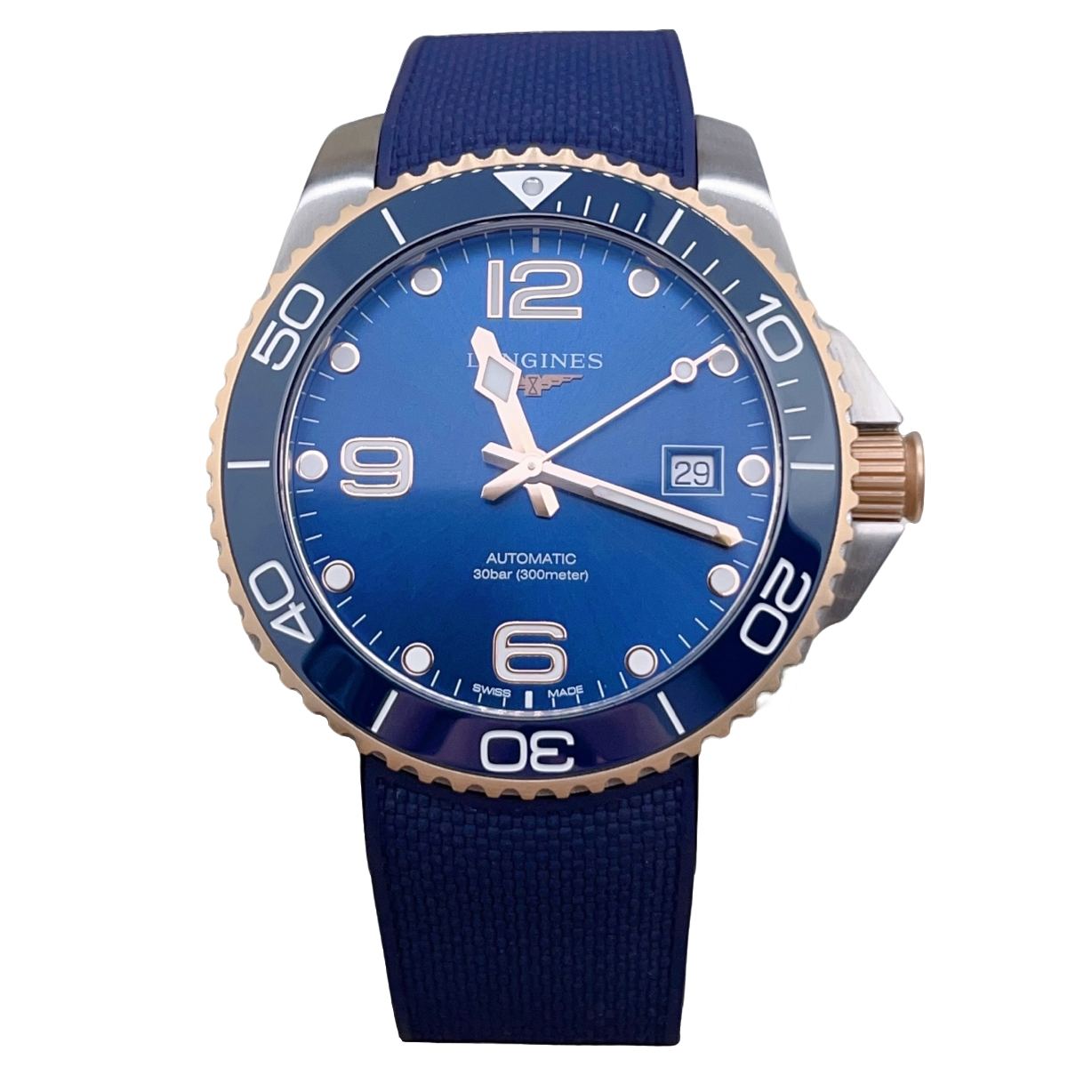 99新 Longines/浪琴 康卡斯自动男表L3.781.3.98.9表径41