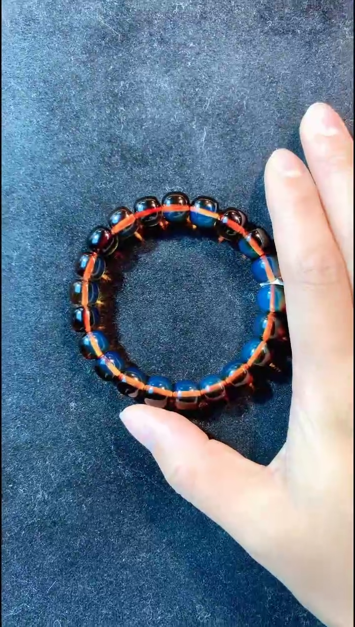 【闪购商品】琥珀手链未镶嵌10MM红蓝珀老型手串