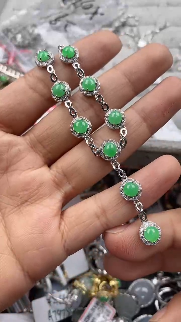 银S925镶嵌戒指翡翠555                 6