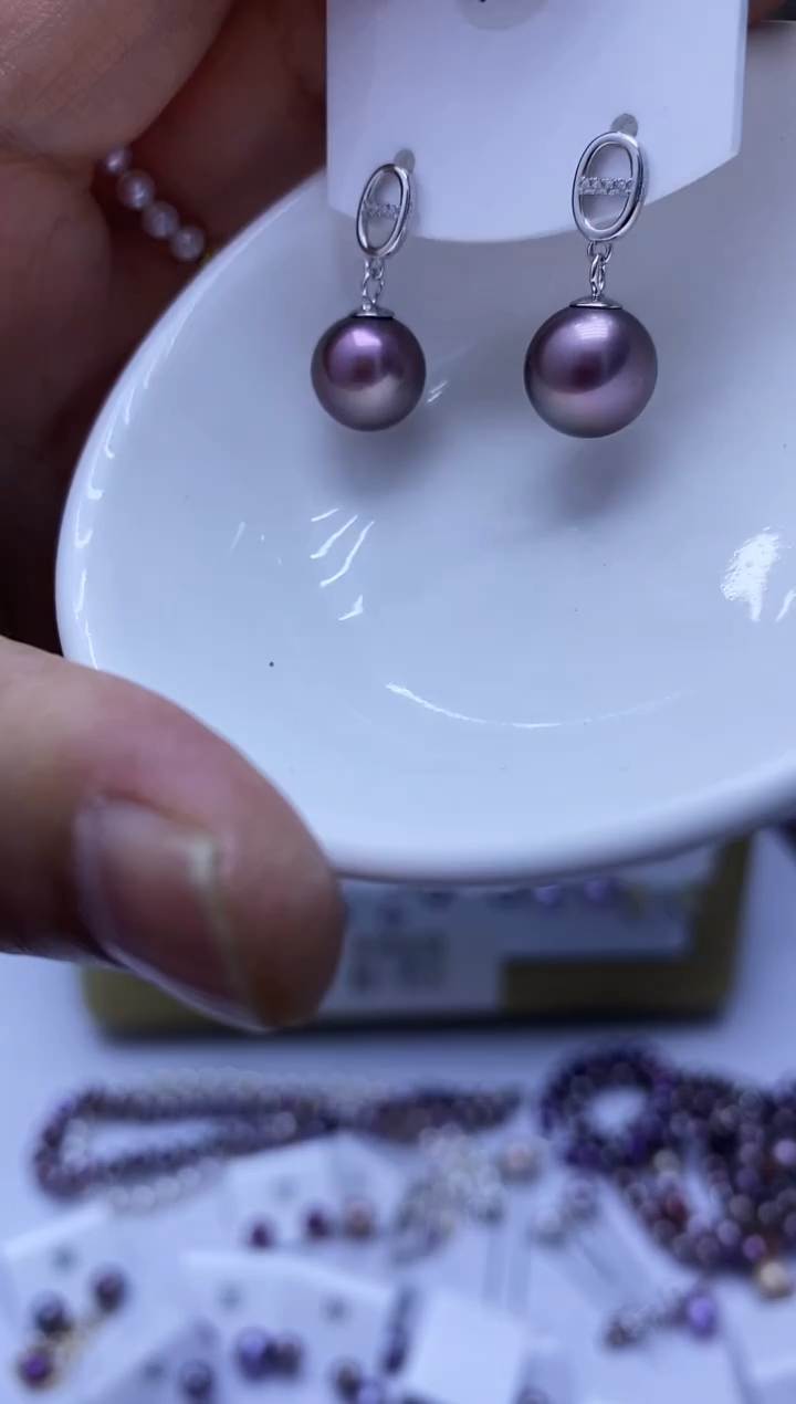 银S925镶嵌耳饰淡水珍珠188